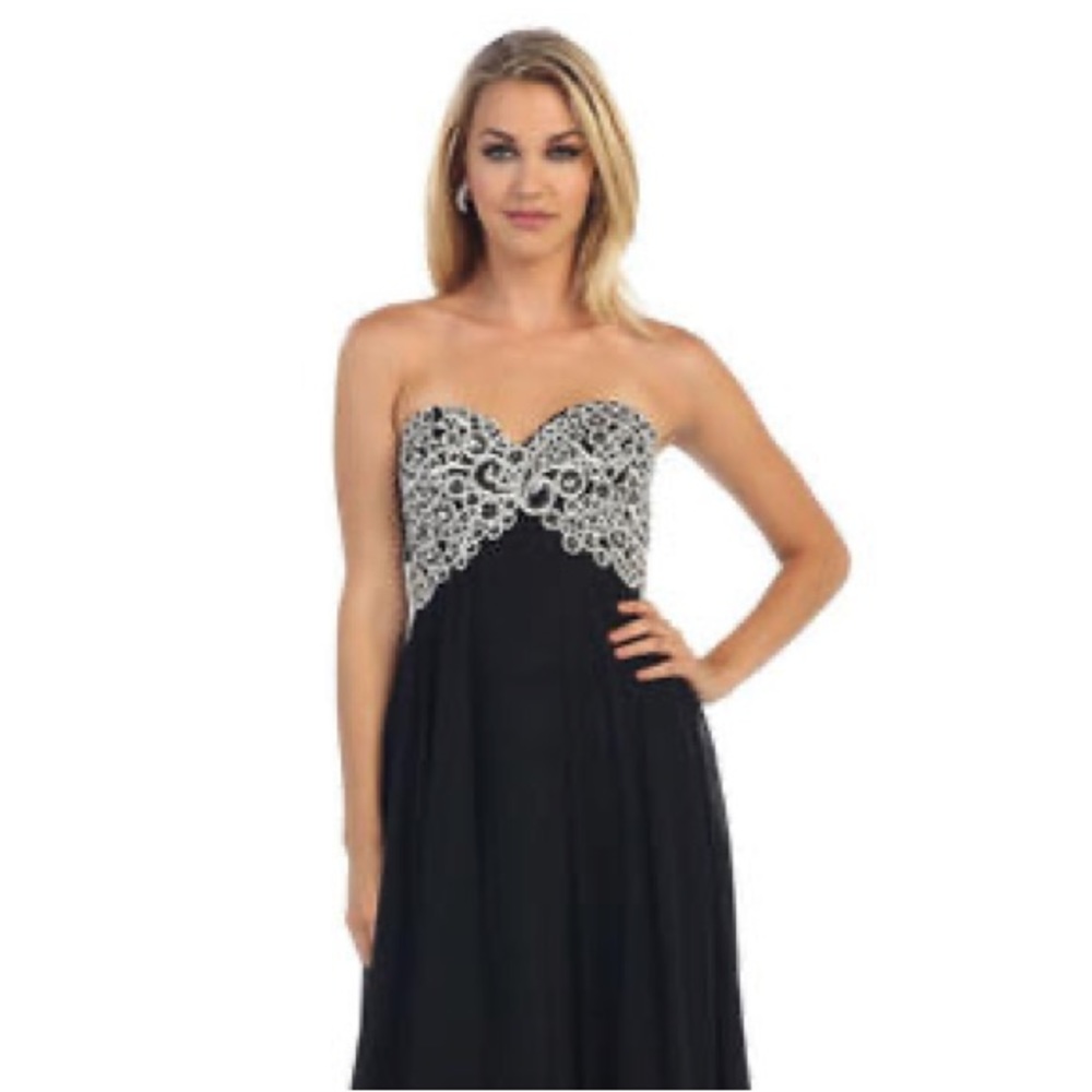 Fashion Fiesta Silver Rhinestone Maxi Dress